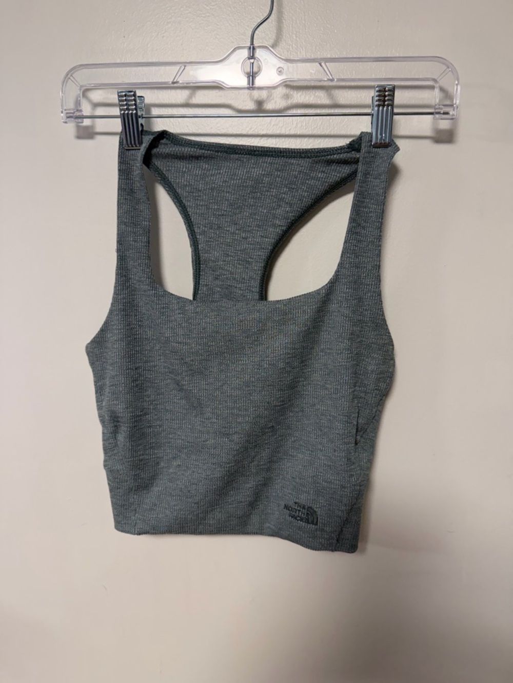 The North Face Sage green Ribbed Racerback Crop Tank